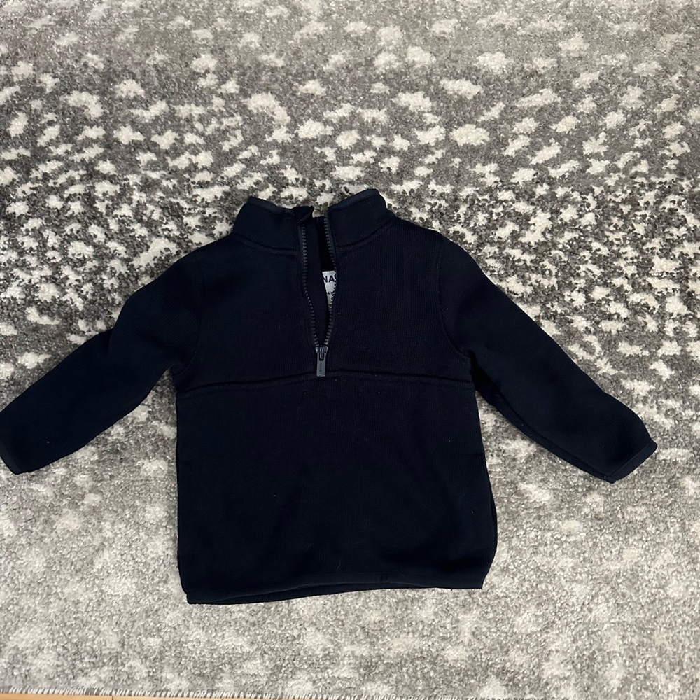 Old Navy 18-24 months pull over blue knit cardigan / sweater with zipper accent.